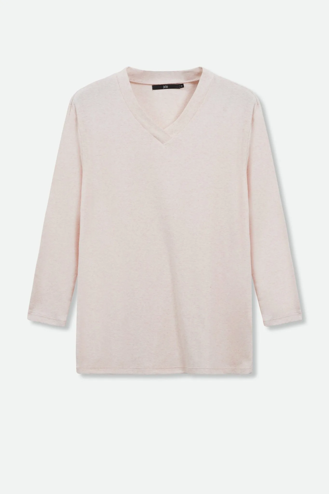 A LINE V NECK 3/4 SLEEVE IN HEATHERED PIMA COTTON