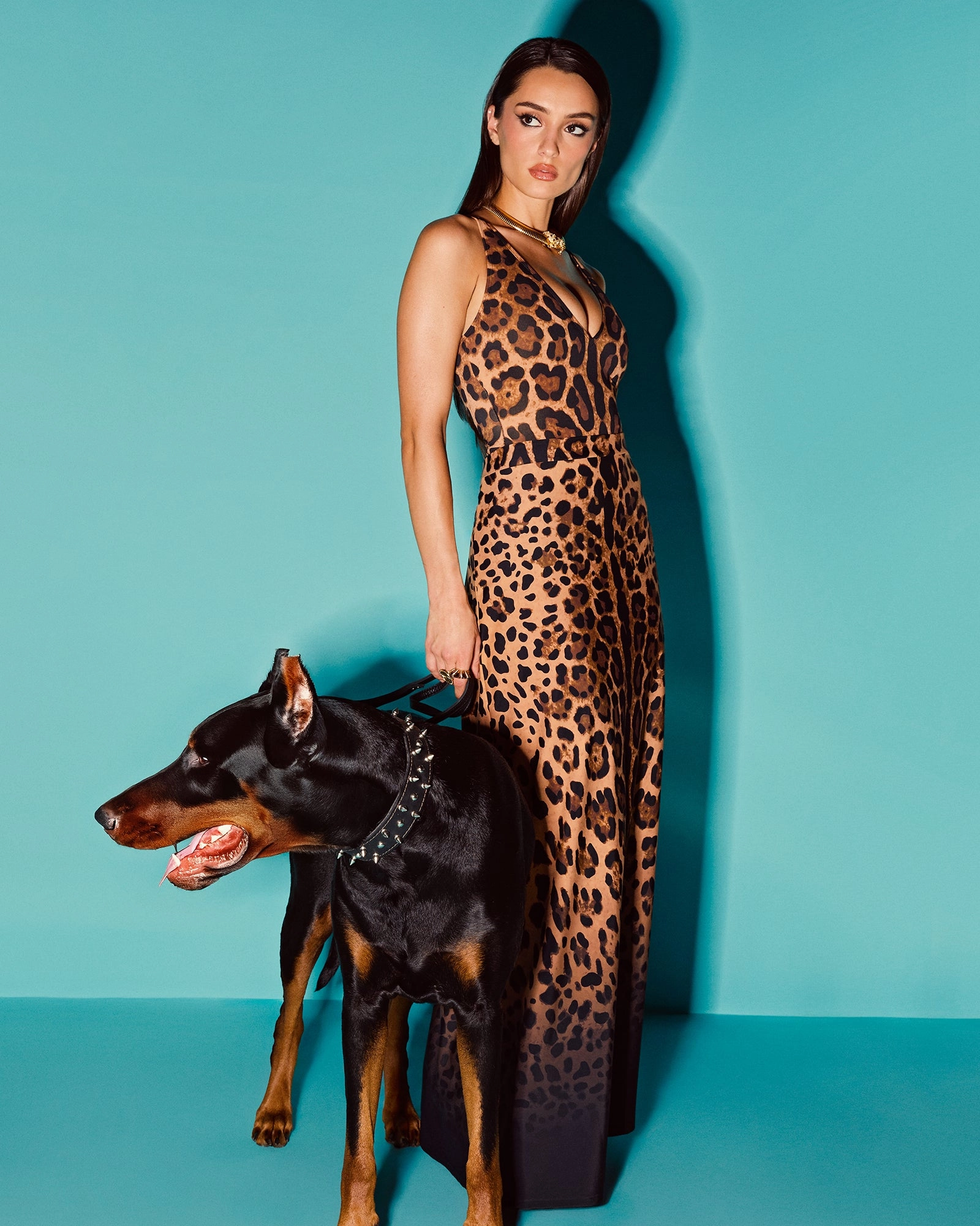 A-Line Maxi Skirty - Ombre Symmetric Leopard
