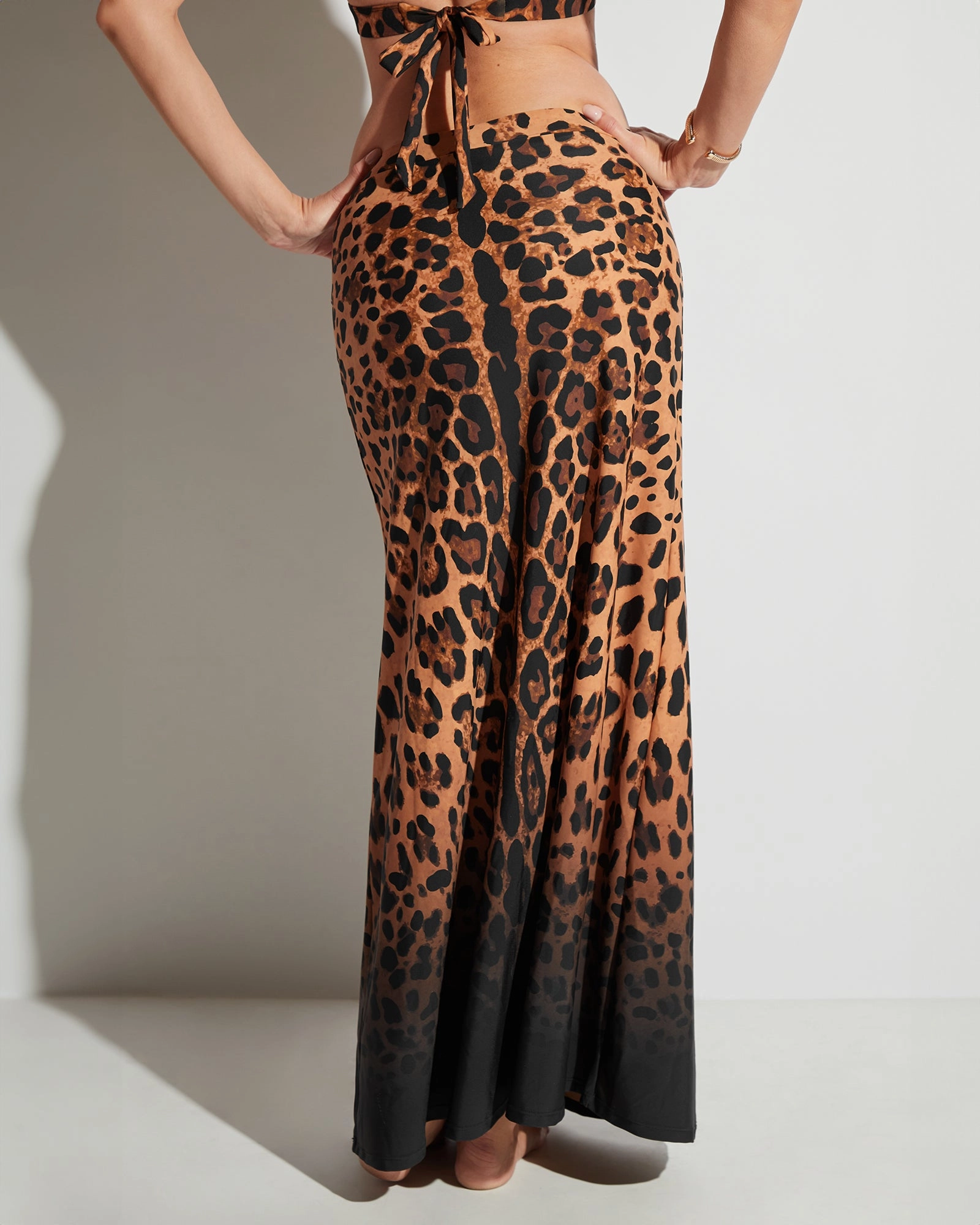 A-Line Maxi Skirty - Ombre Symmetric Leopard