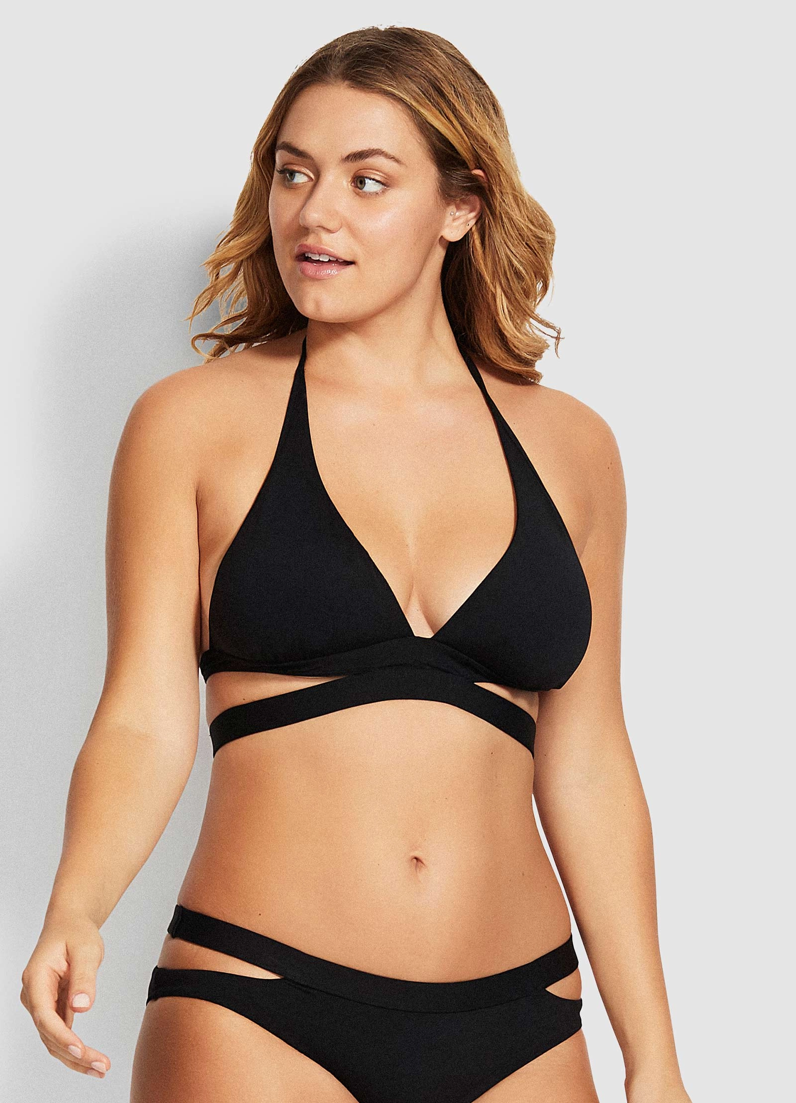 Active Halter Bikini Top - Black affordable swimwear for women, chic swimsuits for women