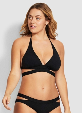 Active Halter Bikini Top - Black affordable swimwear for women, chic swimsuits for women