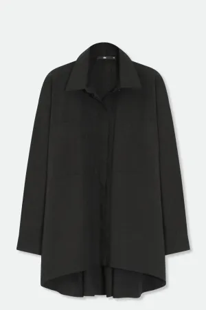 ADDIE SHIRT WITH PATCH POCKETS IN ITALIAN COTTON BLACK
