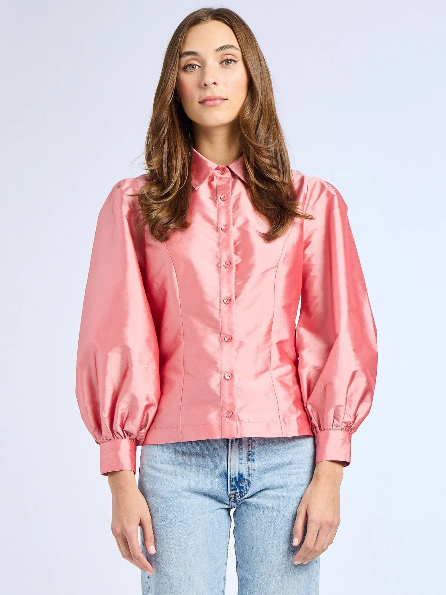 Adeline Top in Peony Taffeta