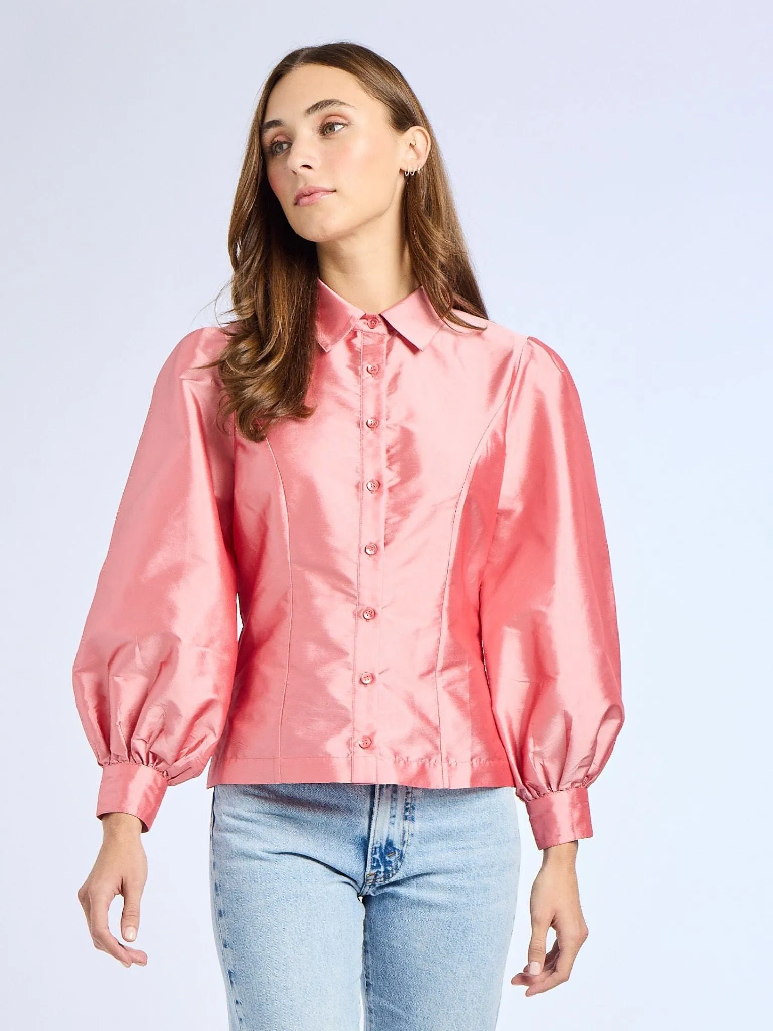 Adeline Top in Peony Taffeta