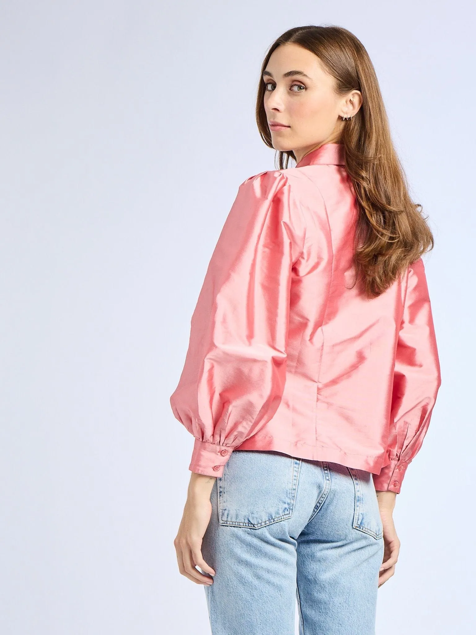 Adeline Top in Peony Taffeta