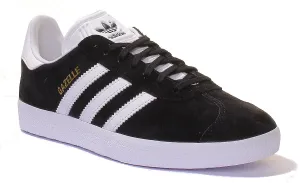 Adidas Gazelle Suede Leather Trainers In Black White Shoes Adidas