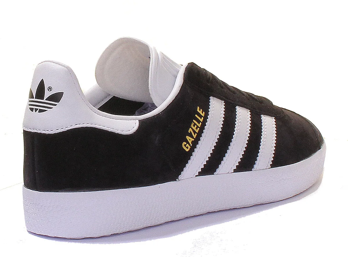 Adidas Gazelle Suede Leather Trainers In Black White Shoes Adidas