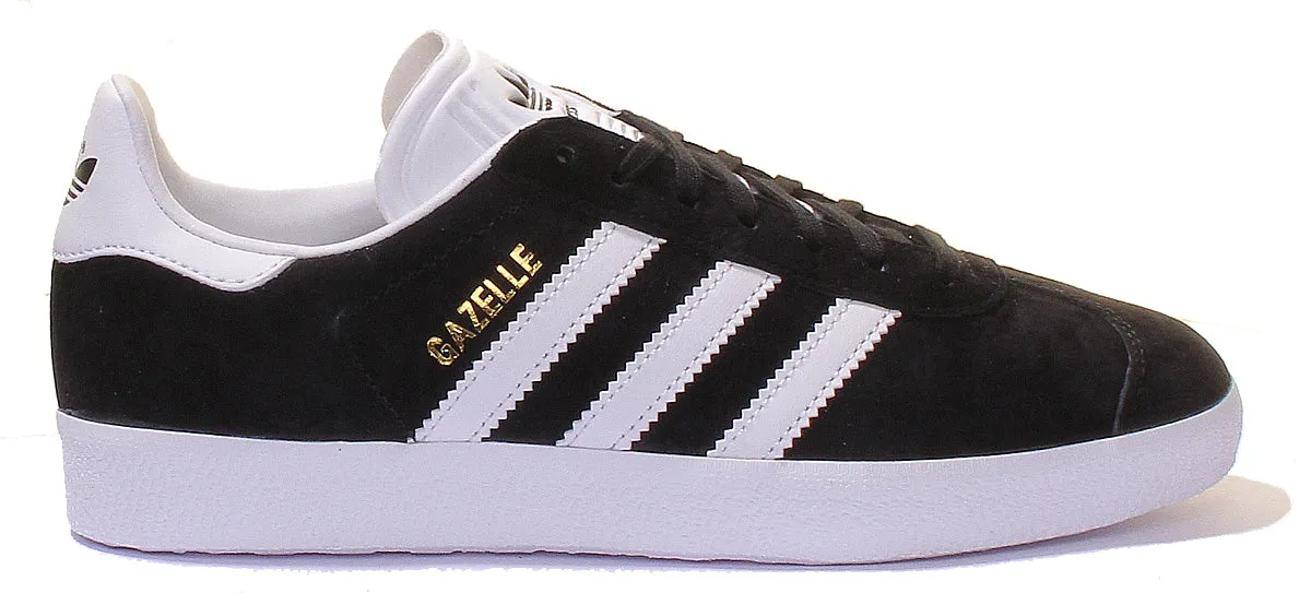 Adidas Gazelle Suede Leather Trainers In Black White Shoes Adidas