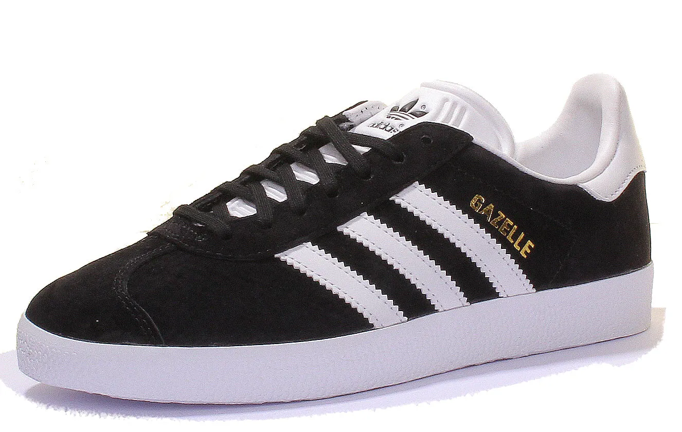 Adidas Gazelle Suede Leather Trainers In Black White Shoes Adidas