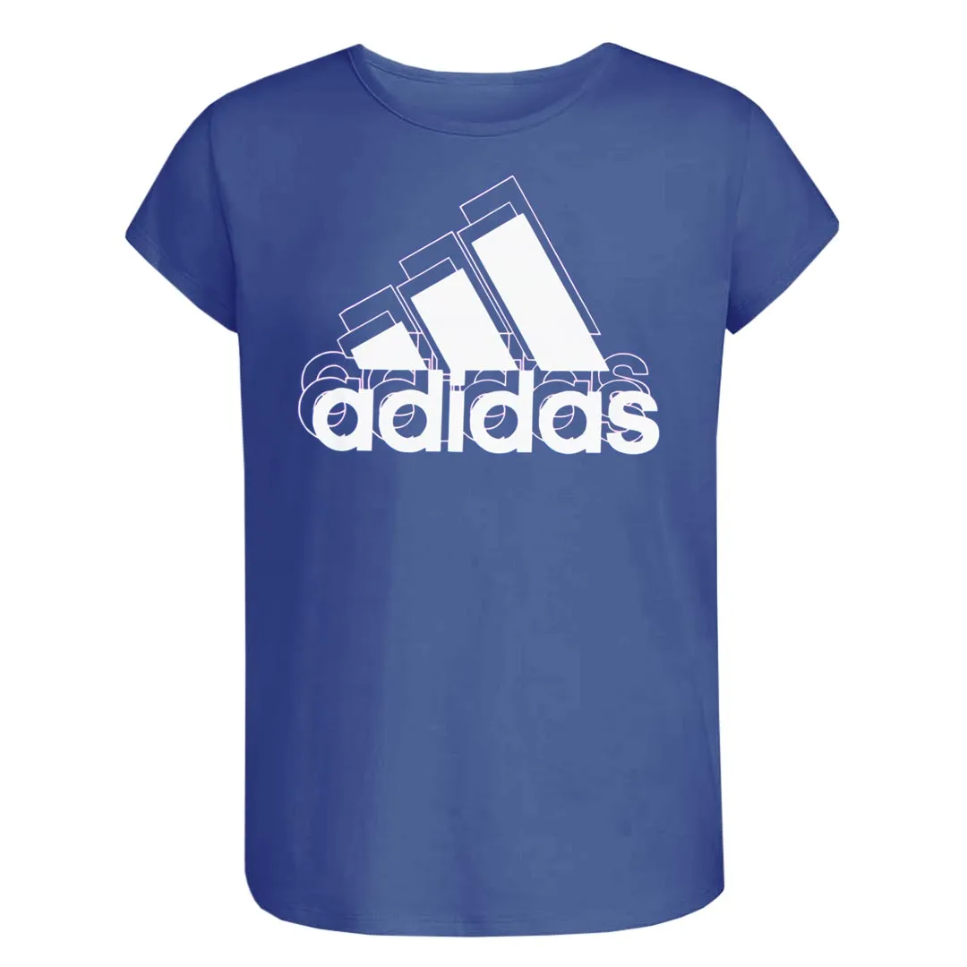 adidas - Girls' (Junior) Badge Of Sport T-Shirt (GC4377 BLU)