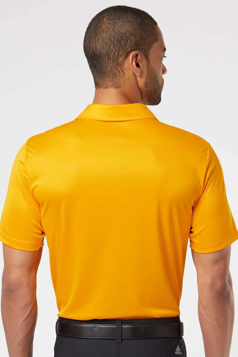 Adidas Mens 3 Stripes UPF 50  Short Sleeve Polo Shirt - Team Collegiate Gold/Black