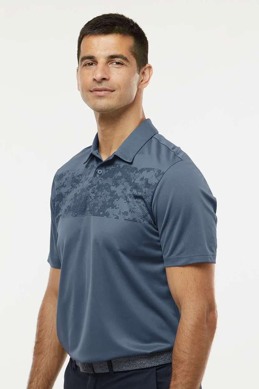 Adidas Mens Camo Chest Print Short Sleeve Polo Shirt - Tech Ink
