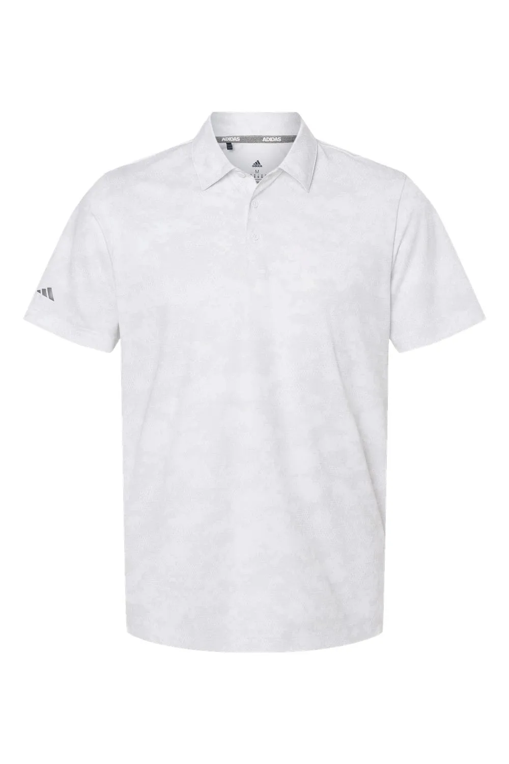 Adidas Mens Camo Moisture Wicking Short Sleeve Polo Shirt - White