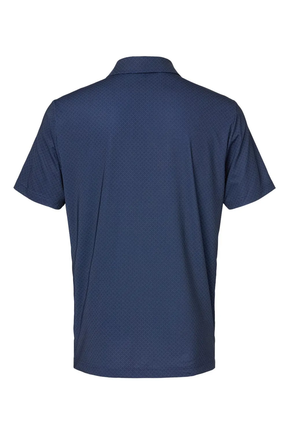 Adidas Mens Diamond Dot Moisture Wicking Short Sleeve Polo Shirt - Navy Blue/White/Grey