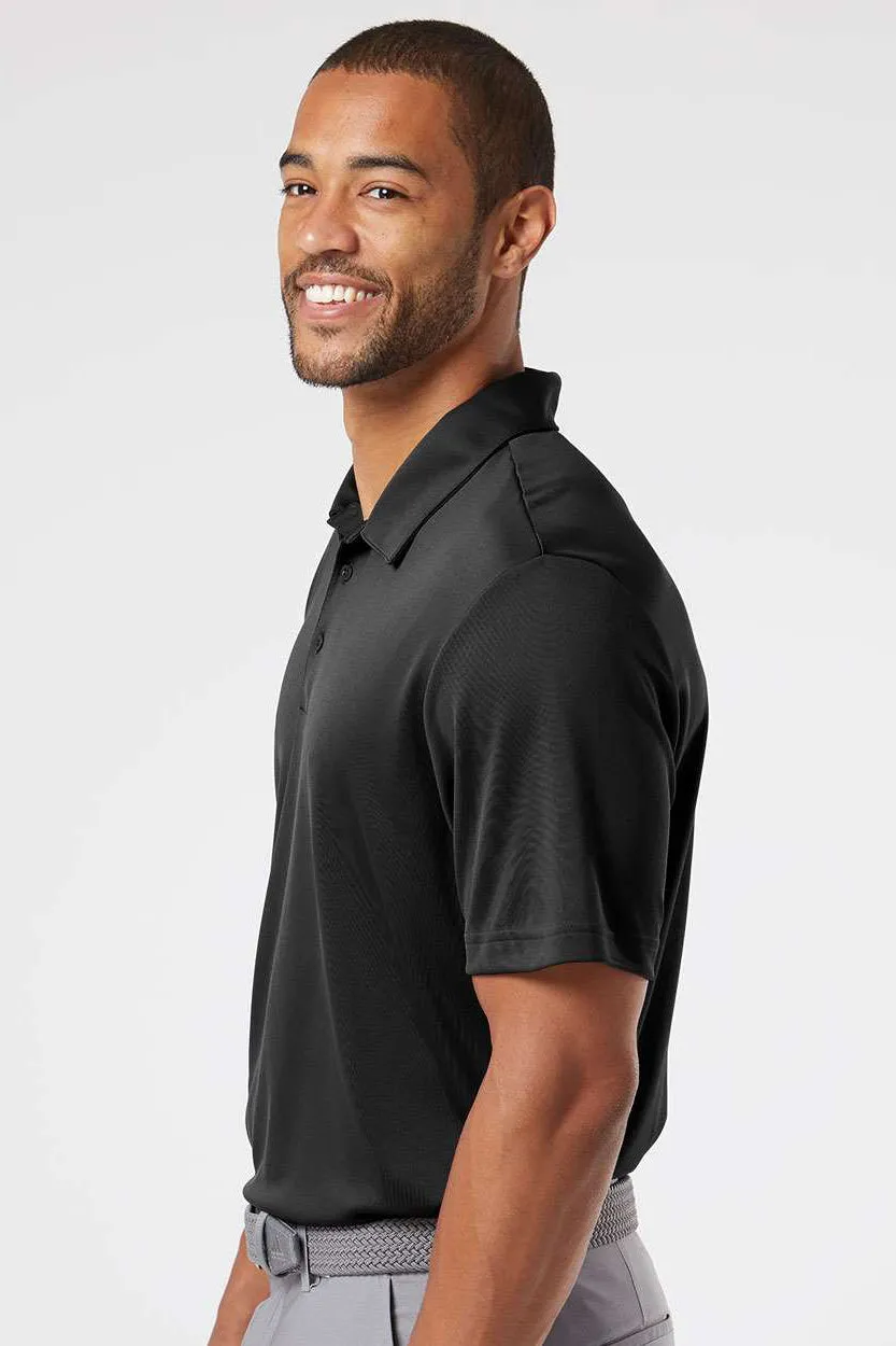 Adidas Mens Floating 3 Stripes UPF 50  Short Sleeve Polo Shirt - Black