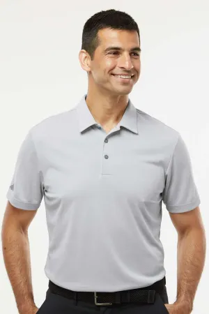 Adidas Mens Heathered Short Sleeve Polo Shirt - Grey Melange
