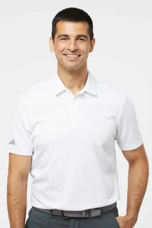 Adidas Mens Micro Pique Short Sleeve Polo Shirt - White