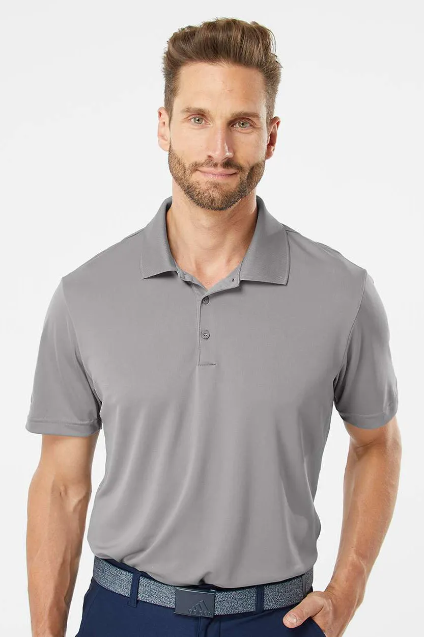 Adidas Mens Performance UPF 50  Short Sleeve Polo Shirt - Grey