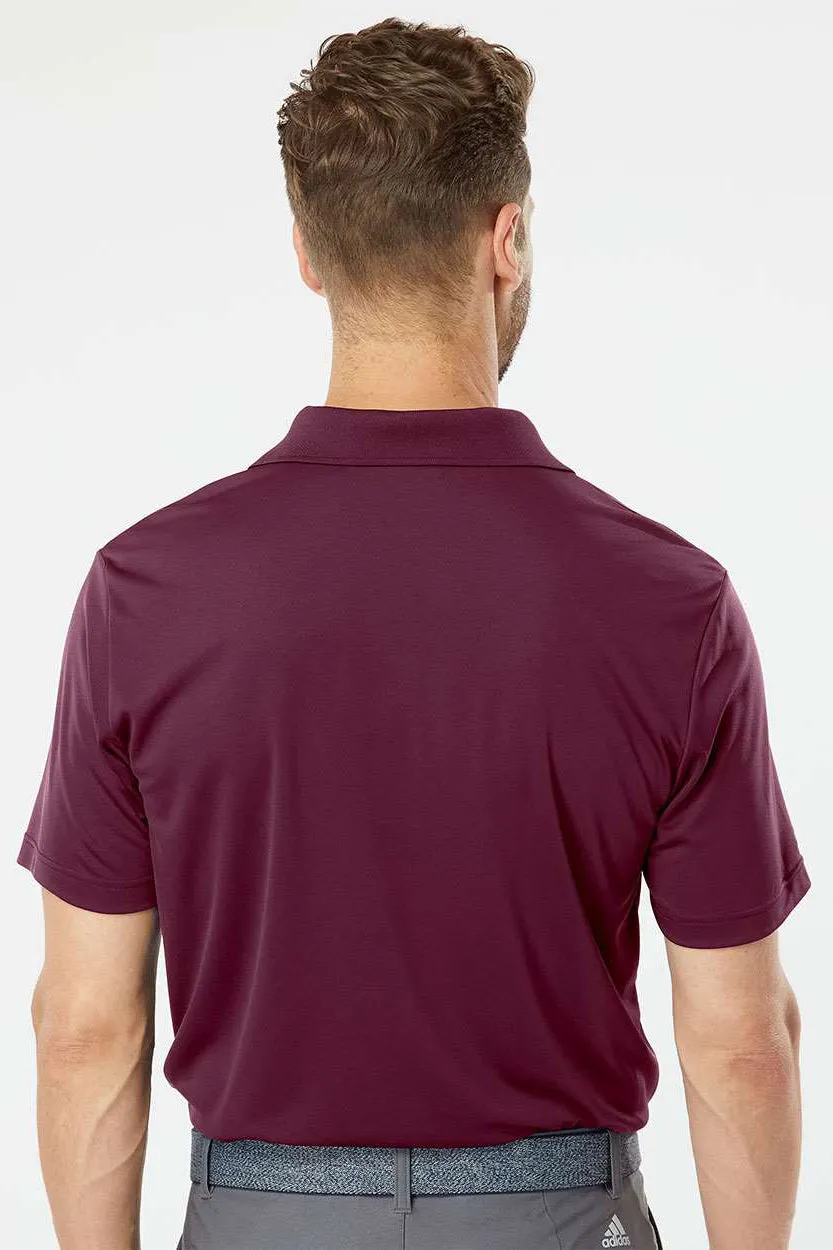 Adidas Mens Performance UPF 50  Short Sleeve Polo Shirt - Maroon