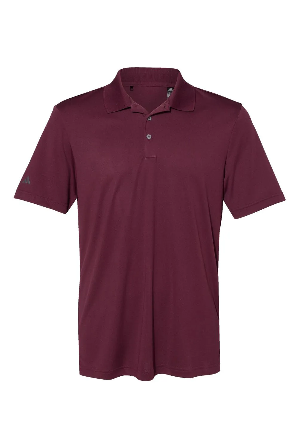 Adidas Mens Performance UPF 50  Short Sleeve Polo Shirt - Maroon
