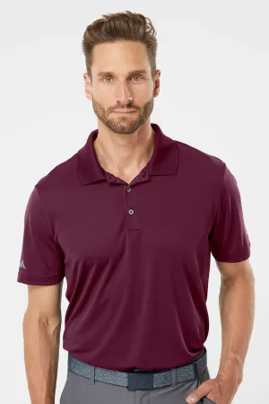 Adidas Mens Performance UPF 50  Short Sleeve Polo Shirt - Maroon