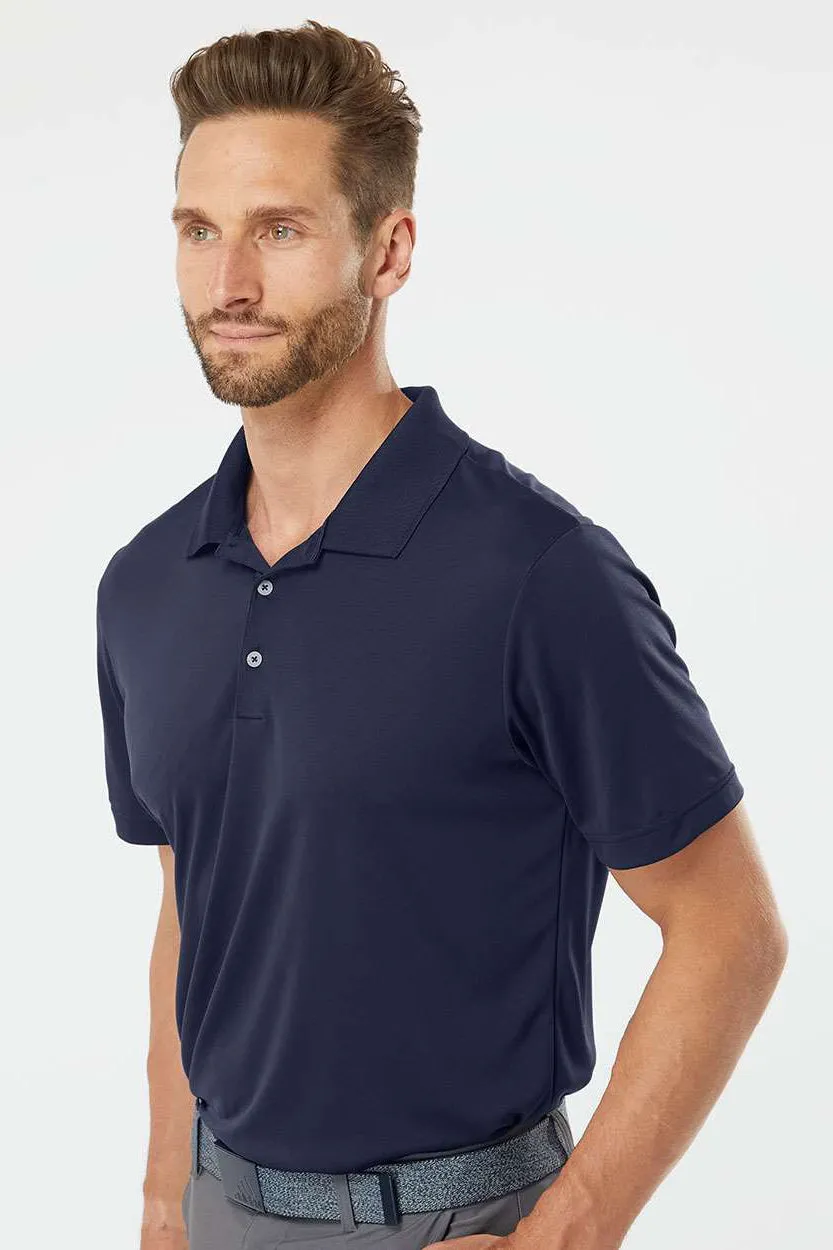 Adidas Mens Performance UPF 50  Short Sleeve Polo Shirt - Navy Blue