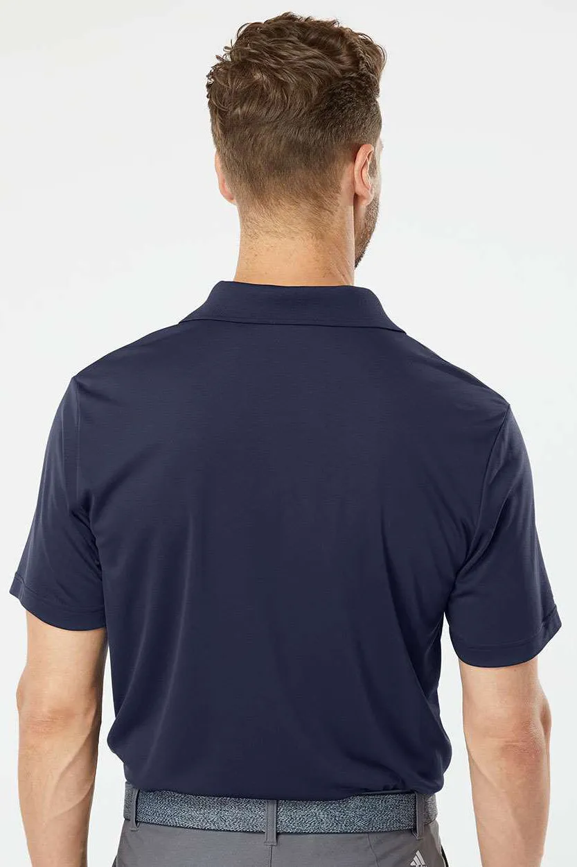 Adidas Mens Performance UPF 50  Short Sleeve Polo Shirt - Navy Blue