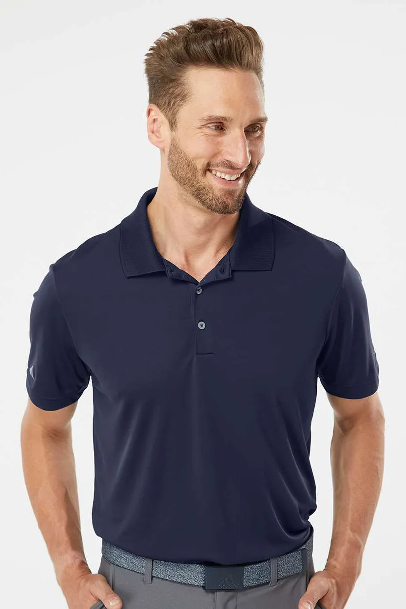 Adidas Mens Performance UPF 50  Short Sleeve Polo Shirt - Navy Blue