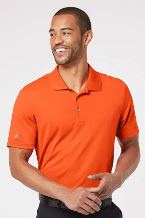 Adidas Mens Performance UPF 50  Short Sleeve Polo Shirt - Orange