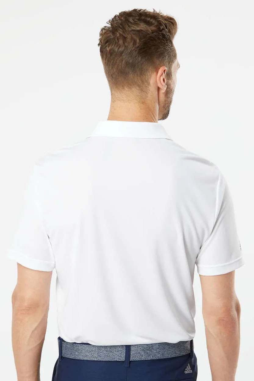 Adidas Mens Performance UPF 50  Short Sleeve Polo Shirt - White