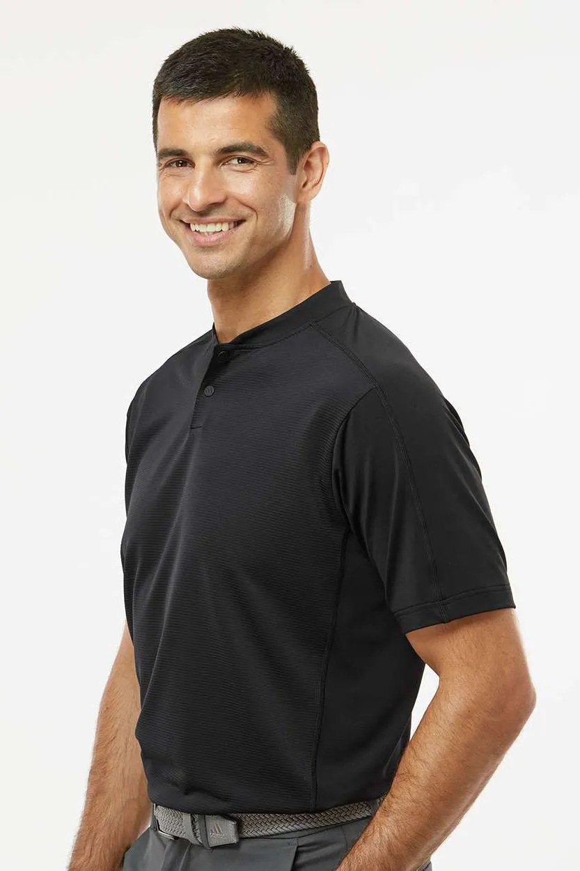 Adidas Mens Sport Collar Short Sleeve Polo Shirt - Black