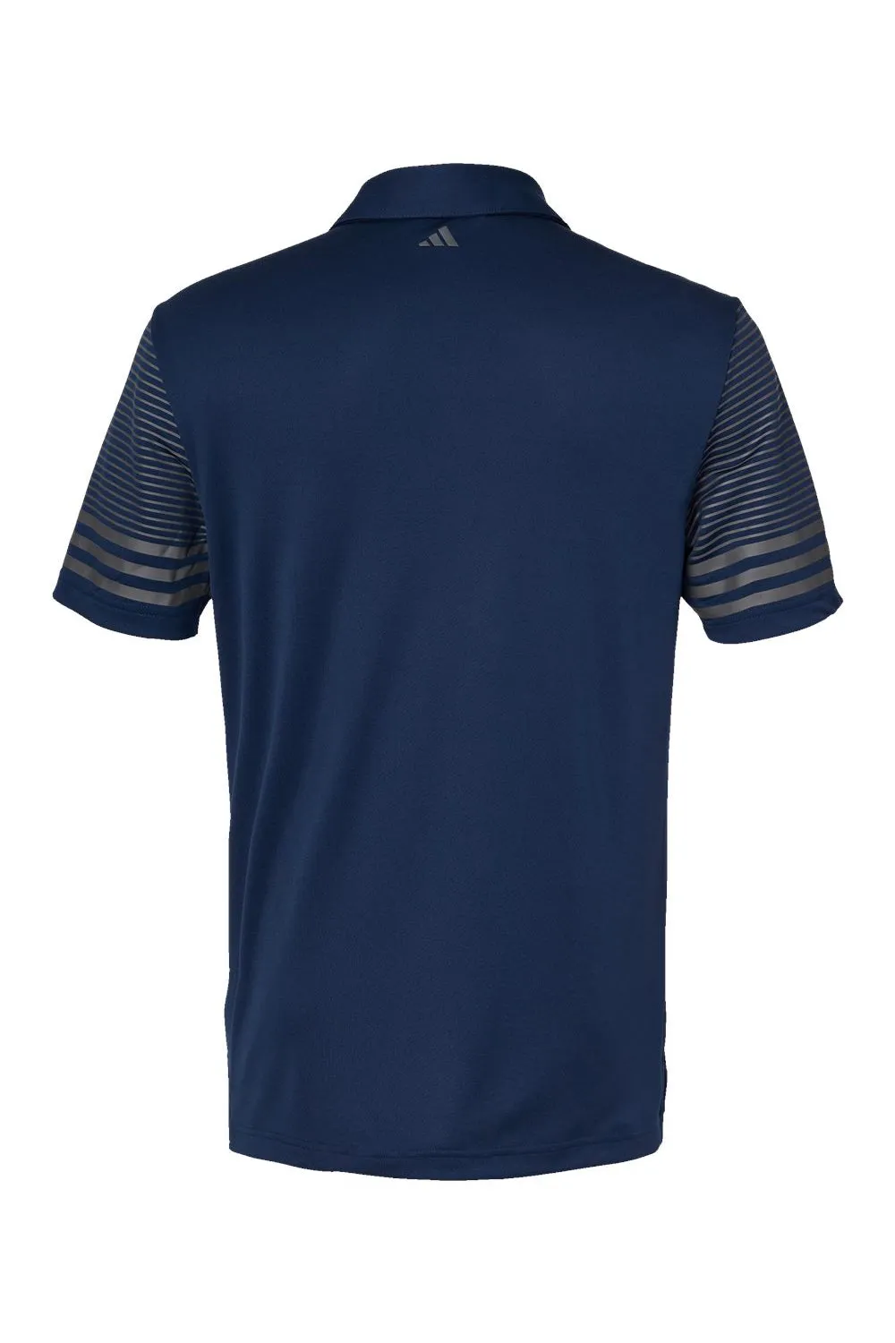 Adidas Mens Striped UPF 50  Short Sleeve Polo Shirt - Team Navy Blue/Grey - Closeout