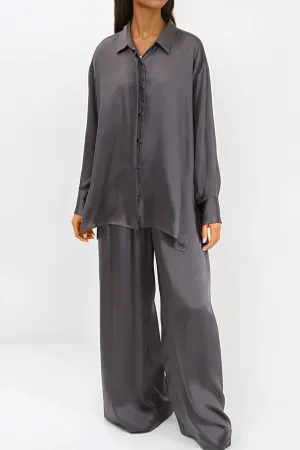 ADRIA SHIRT IN STRETCH SILK CHARMEUSE