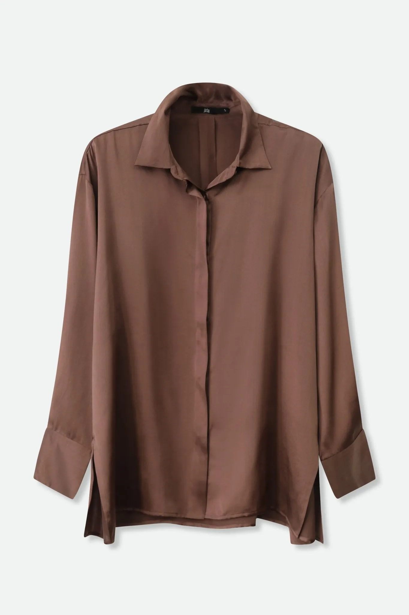 ADRIA SHIRT IN STRETCH SILK CHARMEUSE