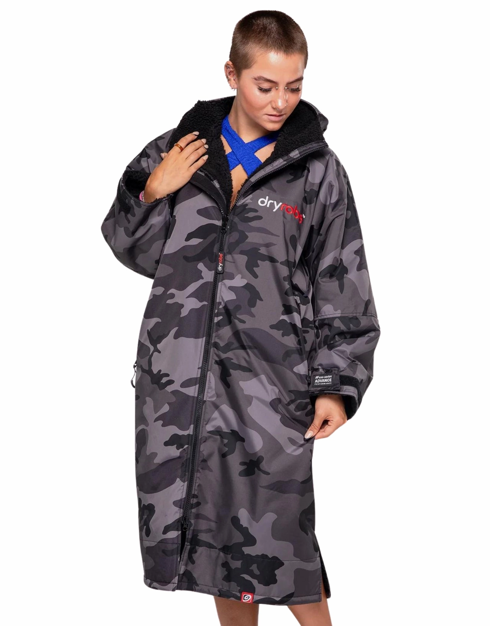 Advance Long Sleeve Adult Robe - Black Camouflage