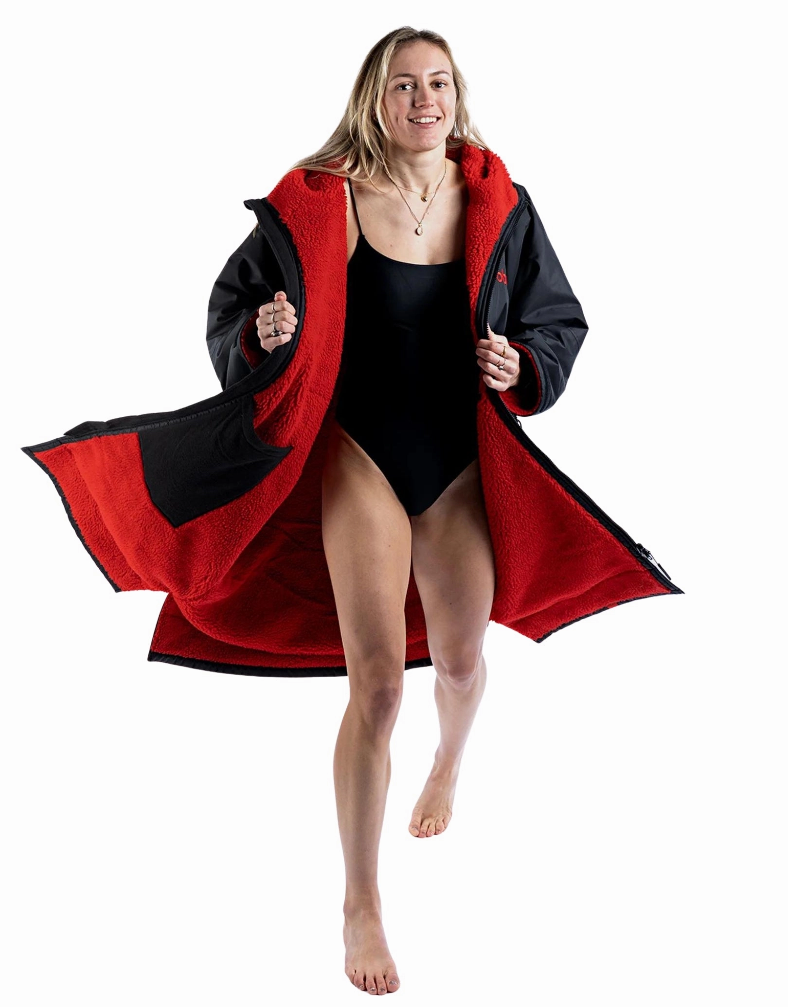 Advance Long Sleeve Adult Robe - Black/Red