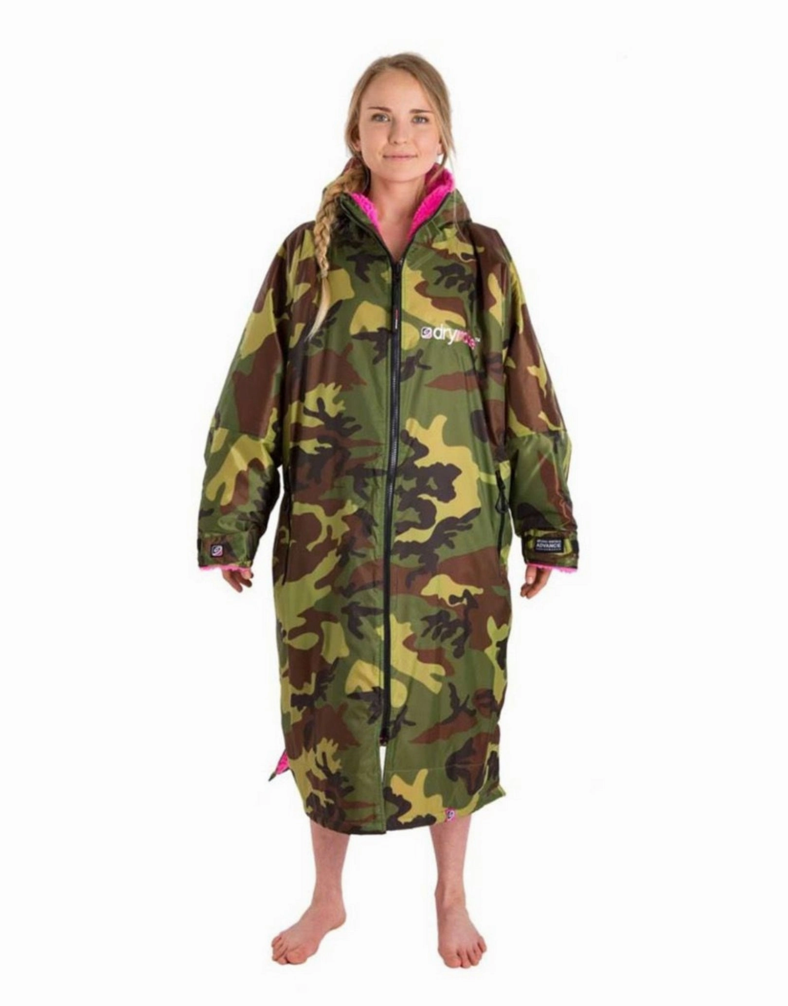 Advance Long Sleeve Adult Robe - Camouflage Pink dryrobe changing robes, waterproof dryrobe swim gear
