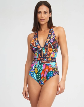 Aida Plunge Swimsuit tummy control swimwear women, slimming swimsuits