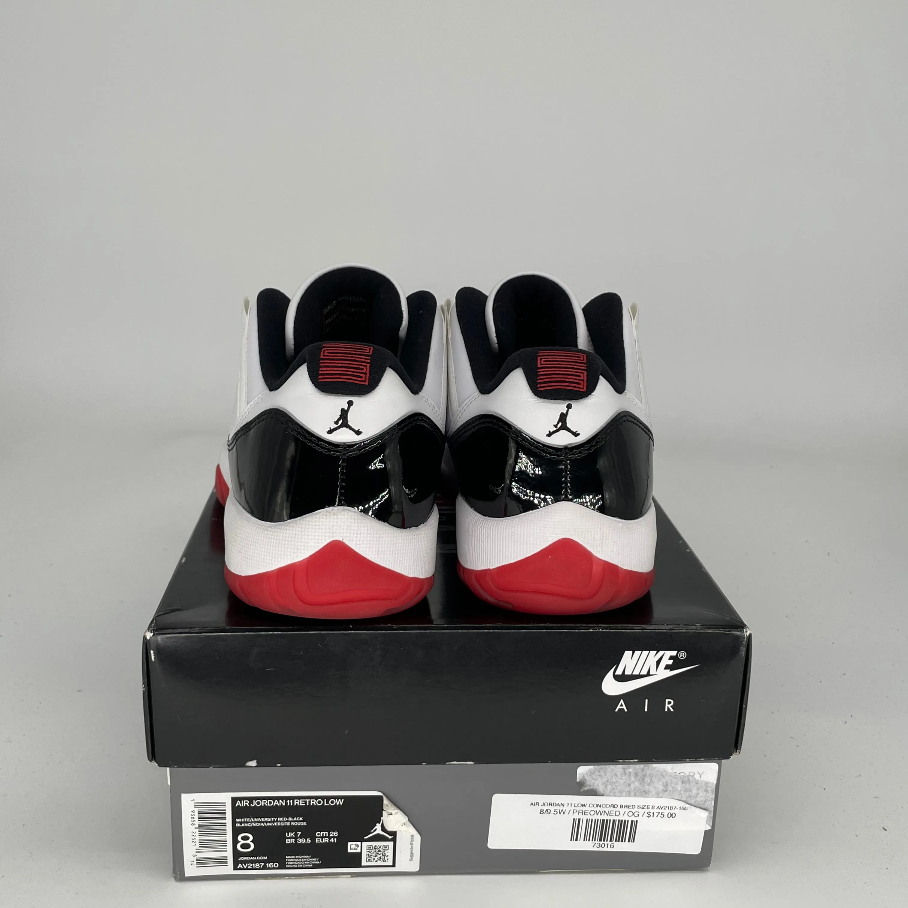 AIR JORDAN 11 LOW CONCORD BRED SIZE 8 AV2187-160