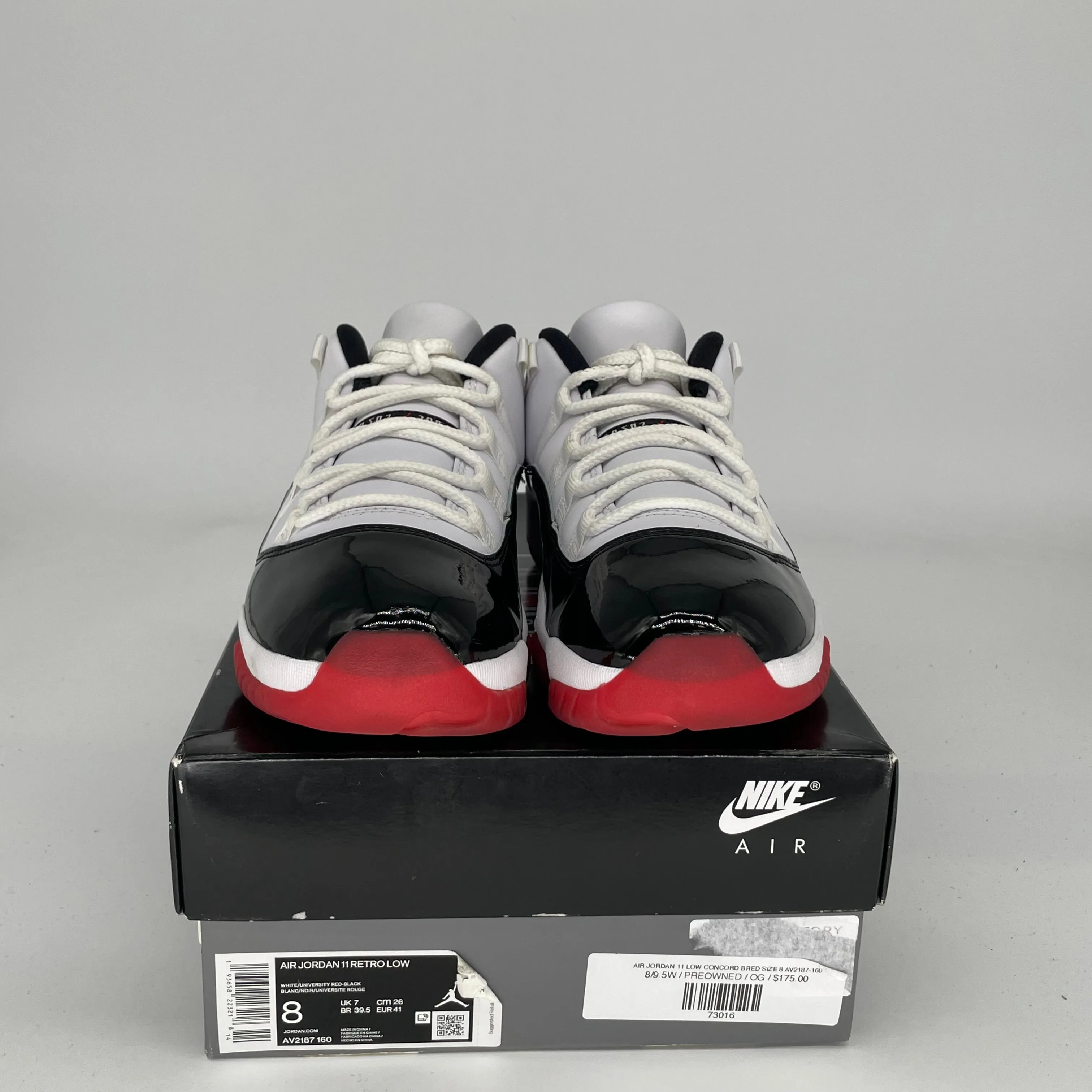 AIR JORDAN 11 LOW CONCORD BRED SIZE 8 AV2187-160
