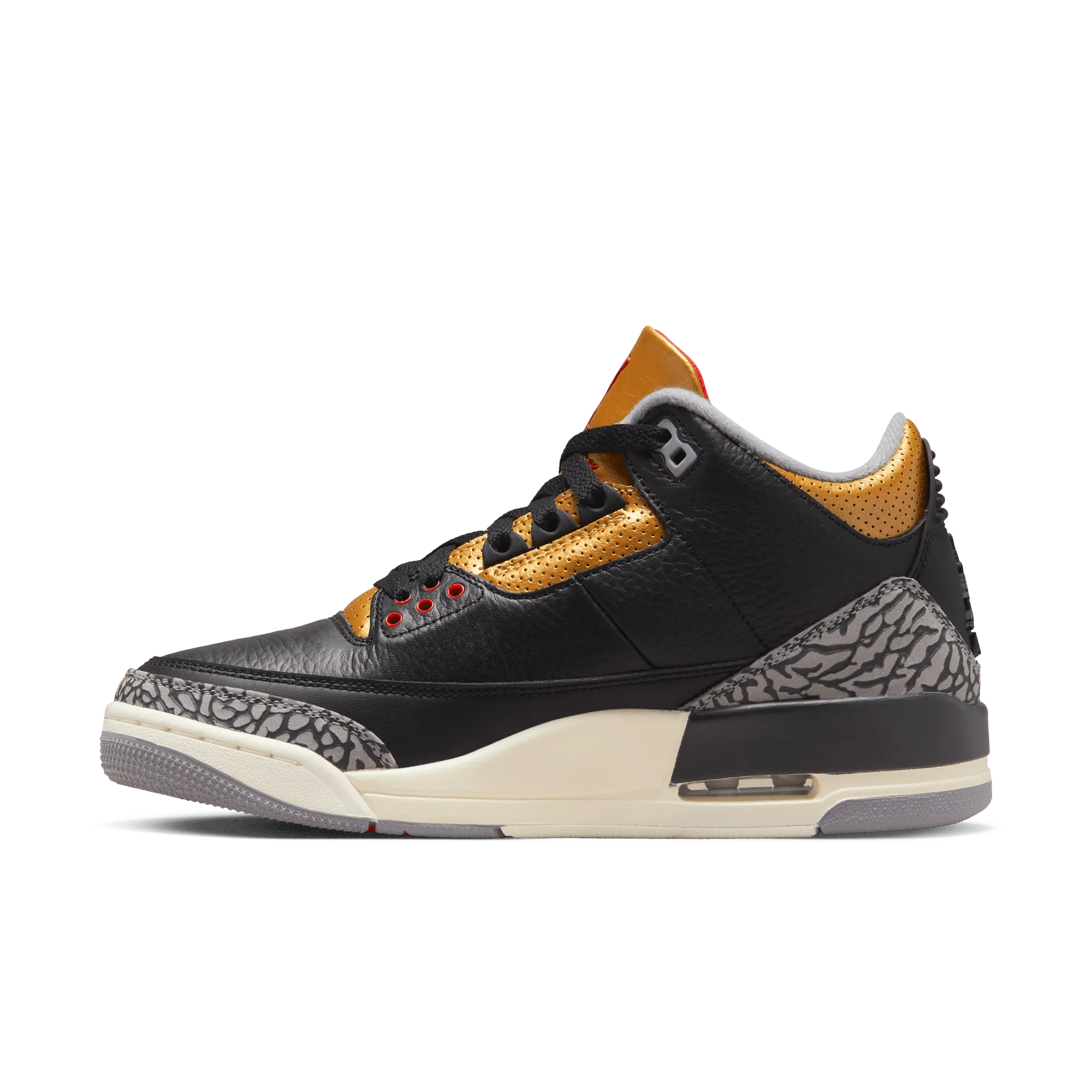 AIR JORDAN 3 RETRO "BLACK CEMENT GOLD" (WOMENS)