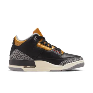 AIR JORDAN 3 RETRO "BLACK CEMENT GOLD" (WOMENS)