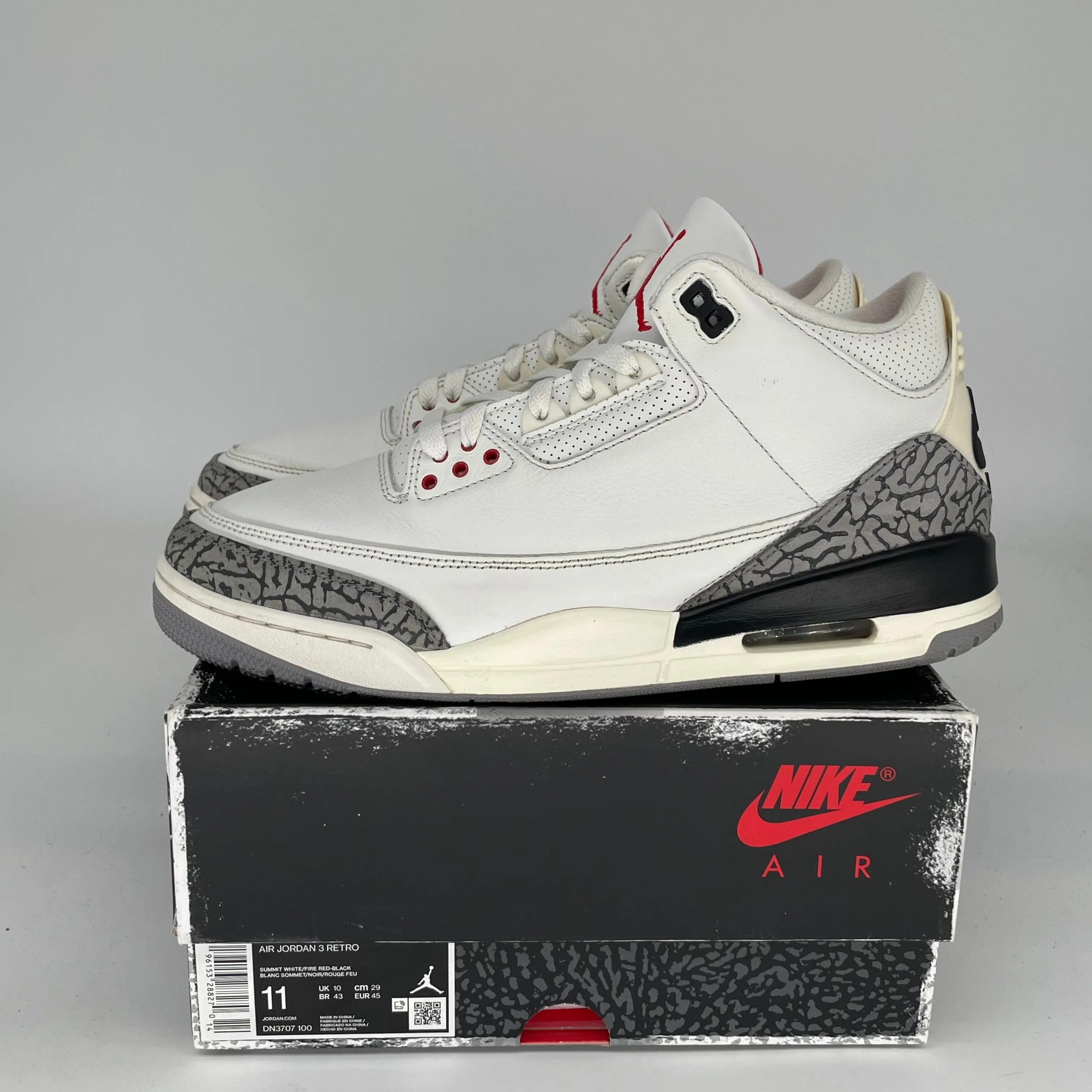 AIR JORDAN 3 WHITE CEMENT REIMAGINED SIZE 11 DN3707-100