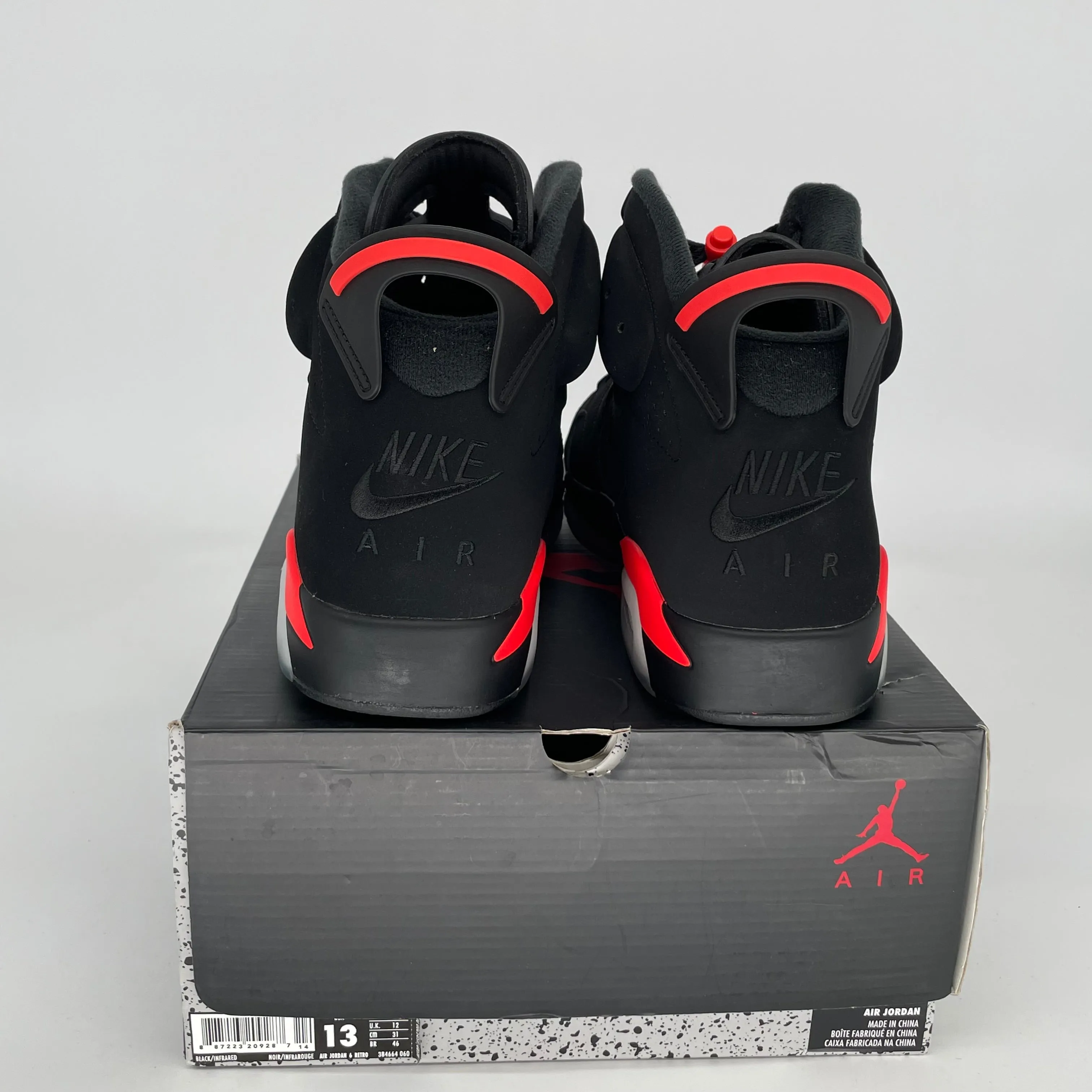 AIR JORDAN 6 BLACK INFRARED SIZE 13 384664-060