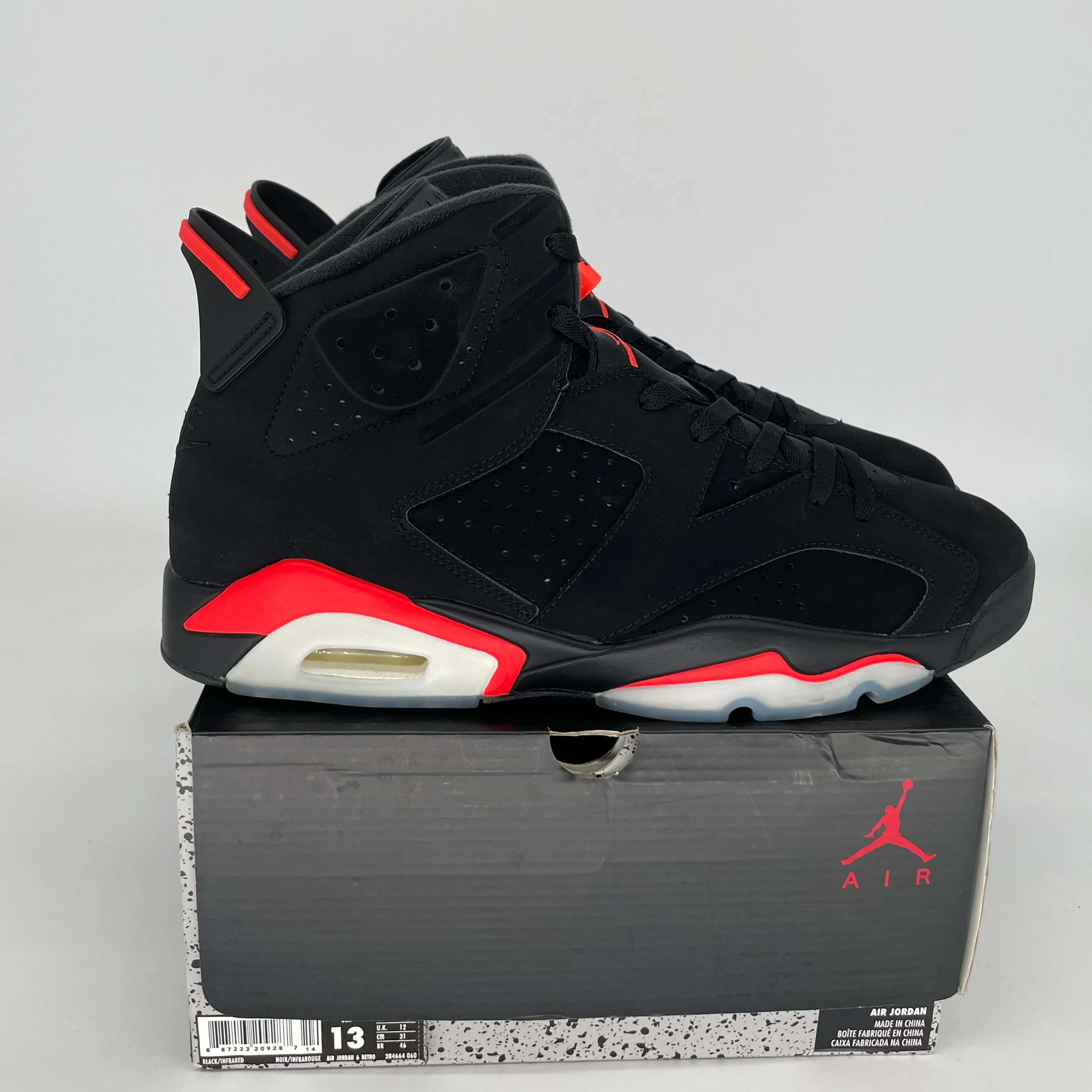 AIR JORDAN 6 BLACK INFRARED SIZE 13 384664-060