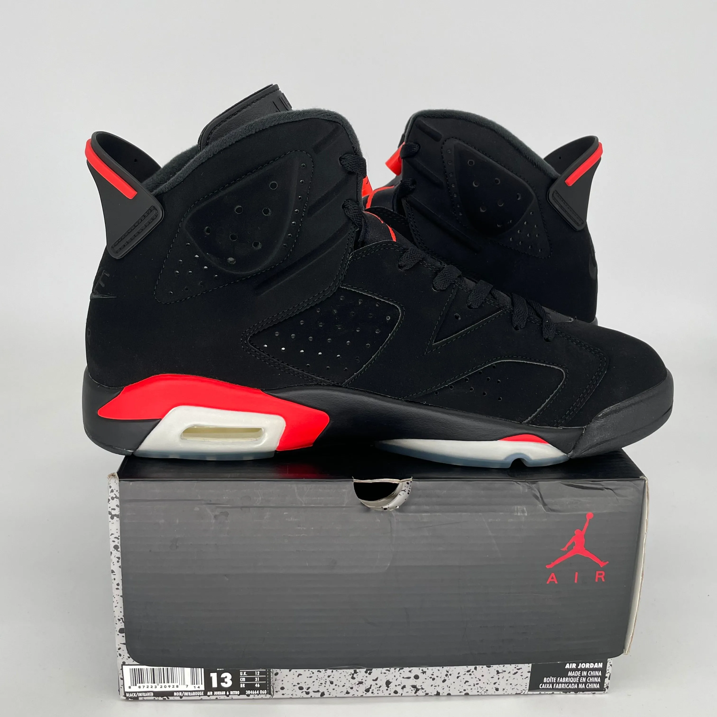 AIR JORDAN 6 BLACK INFRARED SIZE 13 384664-060