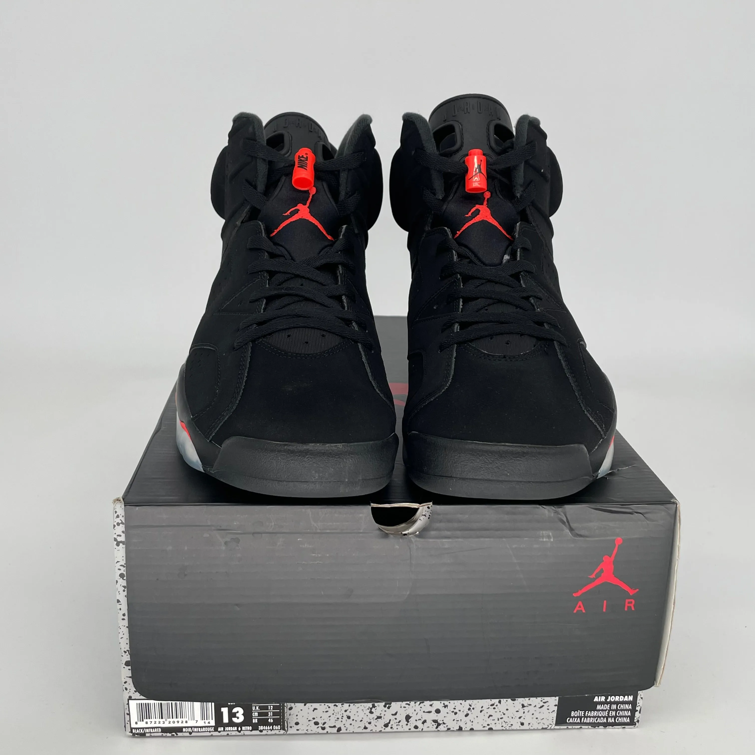 AIR JORDAN 6 BLACK INFRARED SIZE 13 384664-060