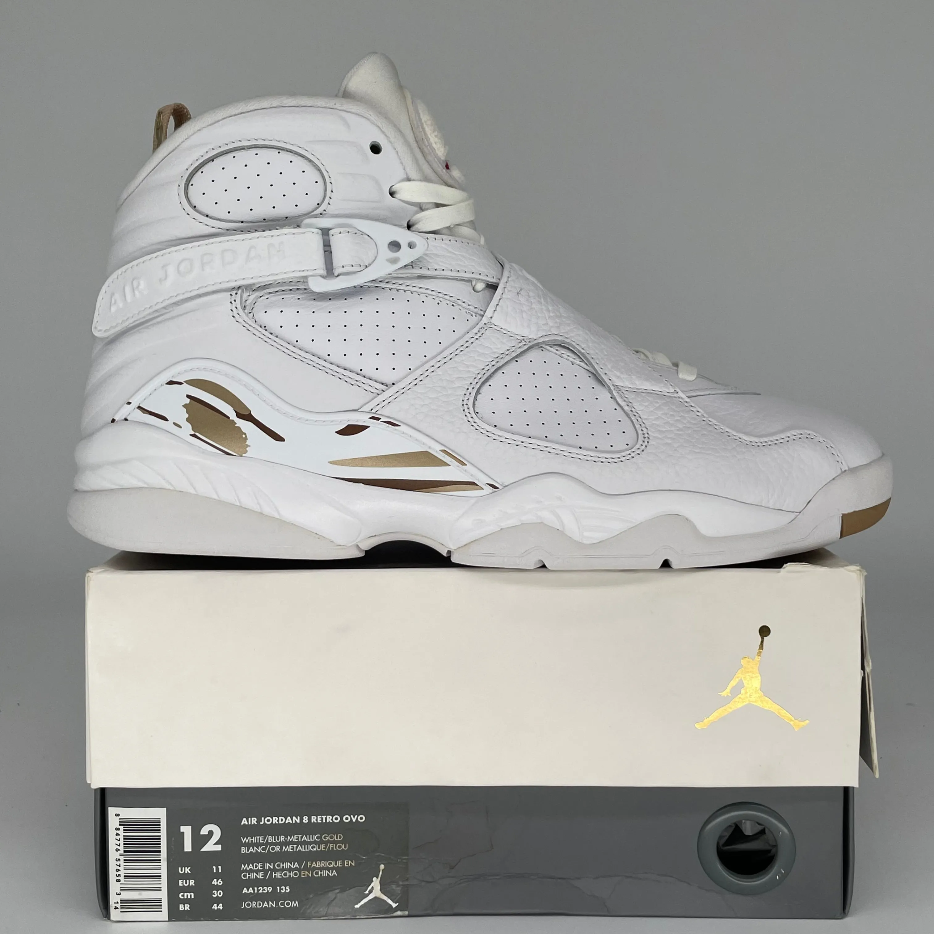 AIR JORDAN 8 OVO WHITE SIZE 12 AA1239-135