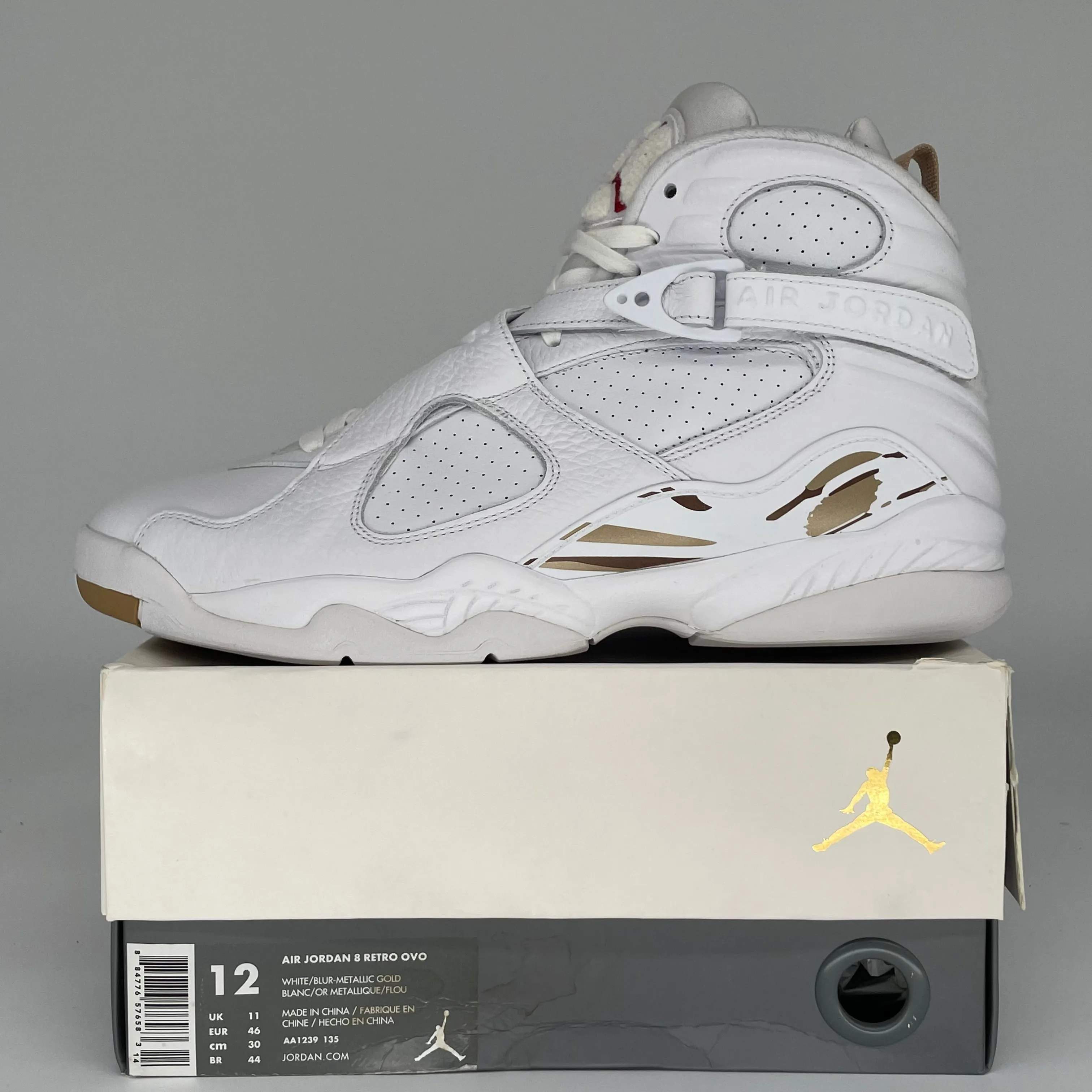 AIR JORDAN 8 OVO WHITE SIZE 12 AA1239-135