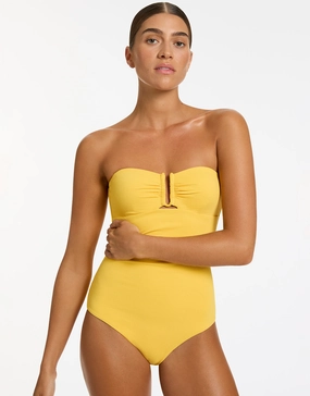 Alessia Bandeau Swimsuit - Sunflower bandeau swimsuits for women, strapless swimwear tops